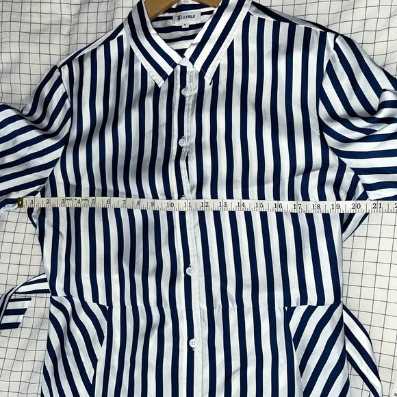 Lilly Silk Amalfi Stripe Silk Shirtdress with Belt and Pockets! - Picture 7 of 10